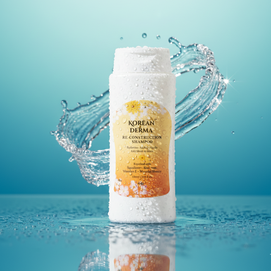 Re- Construction Shampoo ( Hydrates -No Itchy Scalp-Add Shine to Hair )-Korean Derma - Image 4