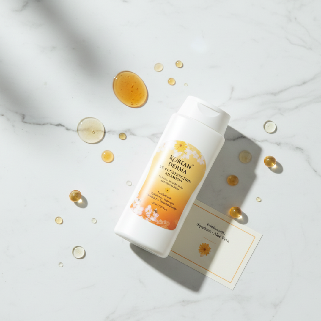 Re- Construction Shampoo ( Hydrates -No Itchy Scalp-Add Shine to Hair )-Korean Derma - Image 5