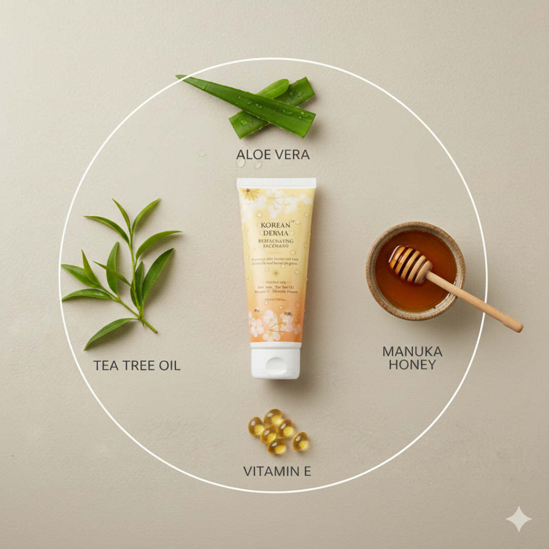 Rejuvenating Face Wash - Improves Skin Texture and Tone Unblocks and Cleans the Pores- Korean Derma - Image 2