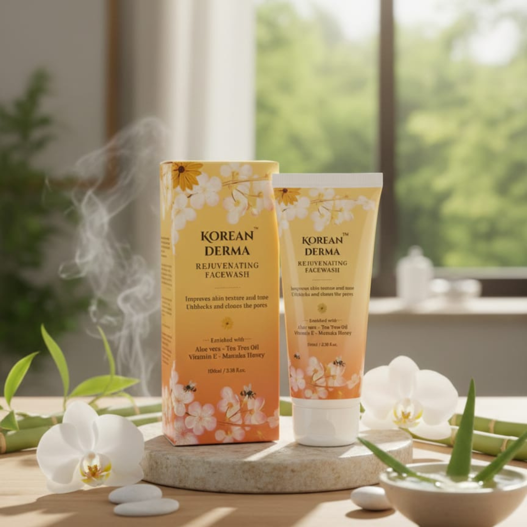 Rejuvenating Face Wash - Improves Skin Texture and Tone Unblocks and Cleans the Pores- Korean Derma