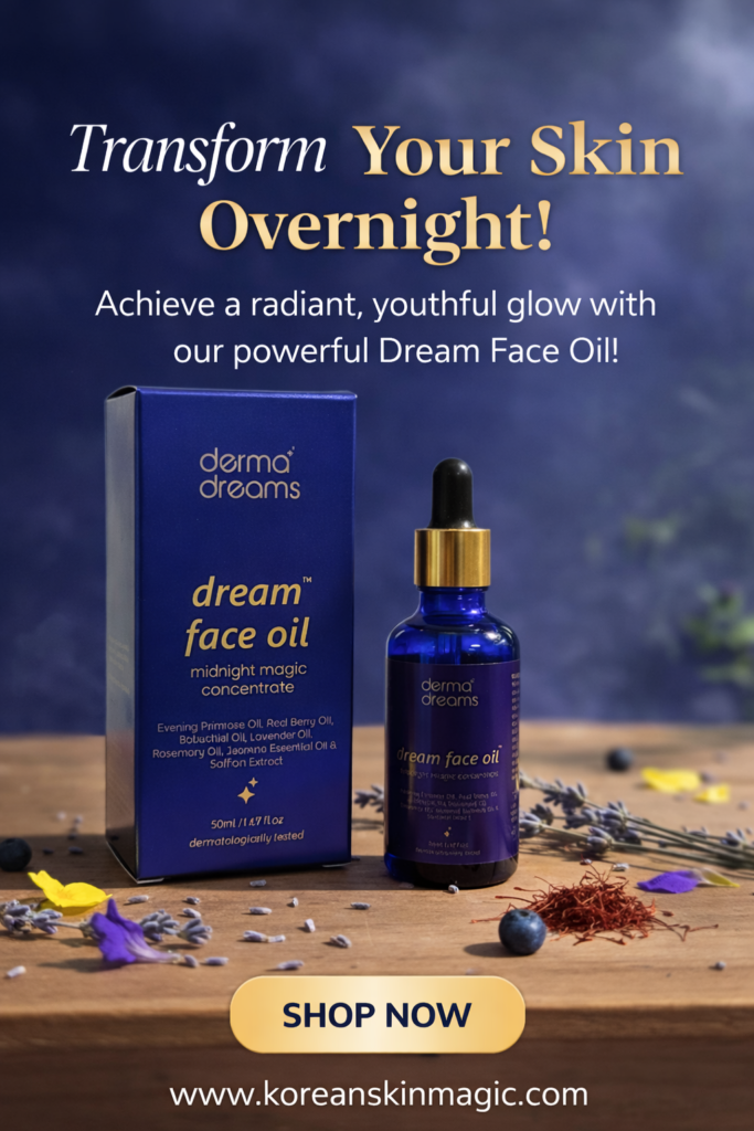Dream Face Oil advertisement with flowers